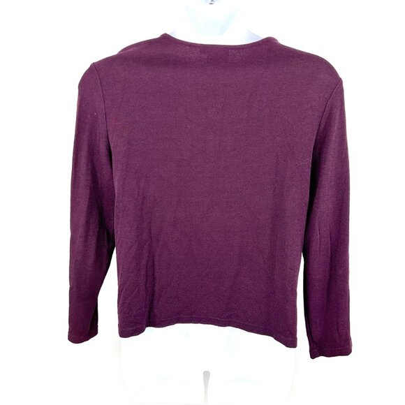 VINTAGE K.d. SPRING PURPLE EMBROIDERED DETAIL LONG SLEEVE TOP - XL - Picture 3 of 5